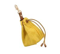 UKCOCO Canvas Dog Treat Pouch Portable Storage Holder for Pet Accessories Lightweight Hook Design for Walking Hiking and Travel Convenient Feeding for Your Furry Friend Yellow