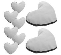 UKCOCO Canvas Pencil Cases Multifunctional Toiletry and Makeup Pouches Heart Shaped 8pcs with Heat Transfer and Zipper Design, Sublimation Blank Pencil Bag Set for Travel and Hotel Use