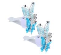 UKCOCO Car Vent Clips Easy to Use with Rhinestone Clip-on Design 2pcs Butterfly-shaped Air Freshener Perfume Clip Stylish Blue Aluminum Alloy for Car Interior for Women