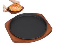 UKCOCO Cast Iron Griddle Round Stovetop Grill Pan for Induction Cooker Non-Stick Steak Plate for Steak Sausages and Vegetables 8.27 X 7.48 X 0.98in 1 X Fajita Skillet