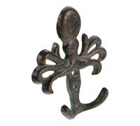 UKCOCO Cast Iron Octopus Wall Hook Nautical Metal Coat Hanger with 4 Arms for Bathroom Towels, Robes and Keys Ocean Theme Coastal Decor for Home and Beach House