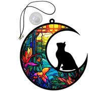 UKCOCO Cat Moon Not Easy to Fade or Break Chic and Delicate Design Acrylic Hanging Decor for Wall or Window for Festivals and Garden Decoration