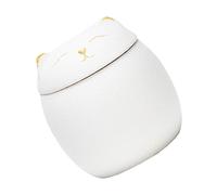 UKCOCO Cat Shaped Ceramic Tea Container Mini Storage Jar Portable Cartoon Canister for Kitchen Tea Sugar Storage