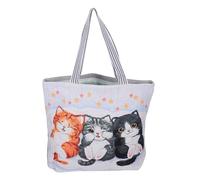 UKCOCO Cat Tote Bag Lightweight Shoulder Bag with Embroidery for Women for University and Travel