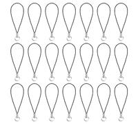 UKCOCO Cell Phone Charm Strap- 100 Pcs Phone Charm Cords Mobile Lanyard Split Ring Strap Black Lanyard for Cell, USB Drive, Keyring, MP3 Player, DIY Accessories