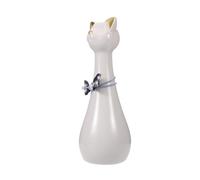 UKCOCO Ceramic Cat Urn for Ashes with Lid - Small White Pet Memorial Keepsake Box - Mini Cat Figurine Ashes Container and Dogs