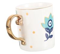 UKCOCO Ceramic Coffee Mug with Evil Eye Design Retro Espresso Cup for Tea Coffee Hot Chocolate Flat Base Non Slip Stylish Turkish Ceramic Cup for Home Use