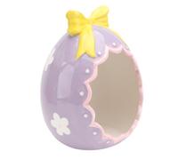 UKCOCO Ceramic Easter Eggshell Decoration 14x13x18cm Purple Mini Hamster Nest Home Adornment Desktop Ornament Collectible Figurine