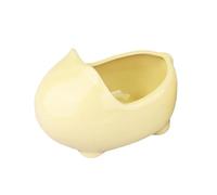 UKCOCO Ceramic Hamster Bathing Tub and Sleeping Bed in Yellow for Small Pets, Lightweight and Easy to Store, Providing a Comfortable Cooling Habitat for Your Hamster's Rest and Play