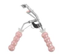 UKCOCO Ceramic Handle Eyelash Curler for - Carbon Steel Lash Curling Tool with Non-Slip Pink Crown Grip, Portable Gentle Lash Curler for Travel and Professional Use