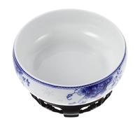 UKCOCO Ceramic Hydroponic Planter Pot 19-20cm with Plastic Base, Lotus Bowl Flower Pot for Indoor Succulents, Bonsai and Water Lily Plants, White Porcelain Vase for Home and Office