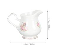 UKCOCO Ceramic Milk Jug 180cc with Gold Trim, Coffee Creamer Pitcher for Home Use, Small Syrup Pitcher Suitable for Coffee Lovers and Dining Table