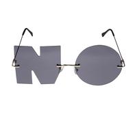 UKCOCO Chic Black Sunglasses with Creative Alloy Frame and PC Material for Taking Pictures and Stage Events, Stylish Photo Prop Eyewear for Young People