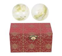 UKCOCO Chinese Exercise Baoding Balls Jade Massage Fitness Balls Hand Exercise Tool for Elderly Hand Health and Spiritual Meditation, Blue Jade Set for Relaxation and Therapy