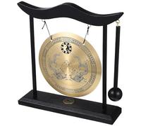 UKCOCO Chinese Style Gong Musical Instrument with Mallet Vintage Copper Frame for Desk Use and Meditation Office Decoration Dragon Pattern