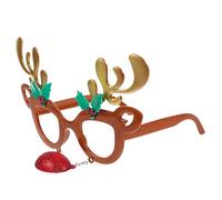 UKCOCO Christmas Festival Glasses Lightweight Fun Eyewear with Xmas Reindeer Antlers Frame for Adults and Party Photo Booth Props and Holiday Decor Accessories