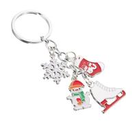 UKCOCO Christmas Theme Skating Keychain Zinc Alloy Pendant Lightweight Decorative Schoolbag Car Luggage Ring Holiday Party Accessory
