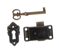 UKCOCO Classical Vintage Decorative Metal Hasp Lock for Antique Furniture Jewelry Boxes Cabinets Lock Replacement with Easy Installation Stylish Chinese Old Style Padlock