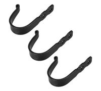 UKCOCO Coat Hooks with J-Shaped Design Cast Iron 3pcs Heavy Duty and Wide Base Rustic Vintage Wall Mounted Hooks with One-Hole Installation for Entryway Towels and Coats