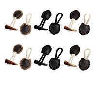 UKCOCO Coat Horn Buttons Sewing 6 Pairs Resin Toggle Vintage Multi-Colour Black Light Dark Brown for DIY Craft Retro Garments Accessories