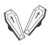 UKCOCO Coffin Brooch Pins Oil-Dripping Cartoon Brooch Halloween Lapel Pins for Men Women Alloy 2pcs for Clothes Garment Scarf Hat Gothic Boutonniere