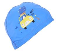 UKCOCO Comfortable Elastic Cartoon Swim Cap for Boys PVC Protective Swimming Hat with Ear Cover Flexible Fit to Guard Hair and Ears Pools and Water Parks