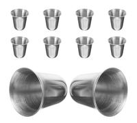 UKCOCO Communions Cups Easy-to-Clean 10pcs Portable Stainless Steel Multi-Function Metal Cups with Stackable Design, Sturdy Silver Communion Tableware for Religious Church Use