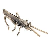 UKCOCO Copper Locust Figurine Tea Pet Decorative Ornament Smooth Surface and Flat Bottom, Vintage Style Space-saving Small Copper Grasshopper for Office Or Car Desktop Decoration