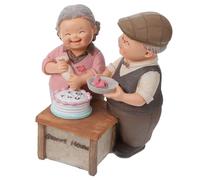 UKCOCO Couple Figurines Present Loving Elderly Couple Resin Statue for Wedding Anniversary Home Ornaments 1 Set 5.12 X 4.33 X 3.54 in