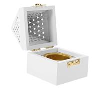 UKCOCO Creative Chinese Style Pine Wood Incense Holder Box Vintage Hollow Aromatherapy Burner for Home Bedroom Yoga Study White Censer Base