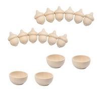UKCOCO Creative DIY Wooden Acorns Model Painting Bowls Acorns for Craft Activities Safe Durable Wooden for Aesthetic Development and Hands Skills