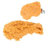 UKCOCO Creative Fried Chicken Hairpins for Women, 2Pcs Small Food-Themed Hair Clips, Simulated Drumstick and Nugget Design for Everyday and Festival Hairstyles