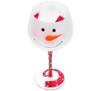 UKCOCO Creative Hand-Painted Christmas Snowman Wine Glass, Chic Cocktail Goblet for Home Bar, Festive Holiday Drinking Glassware