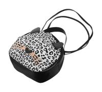 UKCOCO Creative Round Cat Ears PU Shoulder Bag for Ladies Large Capacity | Black and white colour options, portable daily carry, stores phones keys wallet and cosmetics, for travel or banquets