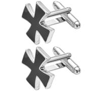 UKCOCO Cross Shape Alloy Cufflinks for Men Suit Black Finish, Attractive and Safe to Clothes or Hands, for Wedding and Business Partnerships Accessories