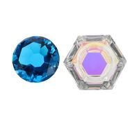 UKCOCO Crystal Nail Art Pen Wash Cup with Lid, Mini Glass Manicure Container in Lake Blue for Acrylic Liquid Storage and Nail Art Tools, Small Crystal Wash Bucket for Professional