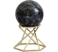 UKCOCO Crystal Ornament Chic and Delicate with Metal Base Black round Table Decoration Marble Grain Design Decorative Accessory for Bedroom Or Home Desktop