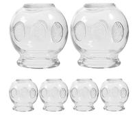 UKCOCO Cupping Therapy Set 6 Glass Massage Cups Fire Vacuum Device 2.76X2.36In for Management Blood Flow Enhancement Wellness Use