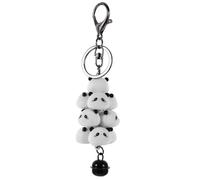 UKCOCO Cute Animal Stackable Silicone Panda Keychain Pendant Cartoon Doll for Backpack and Car Hanging, Delicate Kawaii Keyring Accessory