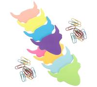 UKCOCO Cute Cow-shaped Self-stick Memo Pads Set with 24 Colorful Paper Clips, 8 Mini Notebooks for School, Office, and Home Organization, Fun Cow Office Stationery for Students