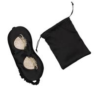 UKCOCO Cute Sleeping Mask with Long Eyelash Design Imitated Silk Fabric Helps Fall Asleep Faster and Eye Fatigue and Women in Black for Repose During Travel and Nap at Noon
