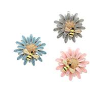 UKCOCO Daisy Flower Brooch Pin Set 3Pcs Glossy Enamel Alloy Pins for Women’S Coats and Luggage Decoration Random Color