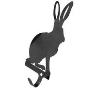 UKCOCO Decorative Black Iron Rabbit Wall Hook with Fine Workmanship and Burr-Free Finish, Sturdy Coat and Hat Holder for Kitchen or Study, Stylish Bunny-Shaped Wall Mounted Hook Rack