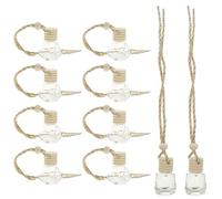 UKCOCO Delicate 8ml Diamond-shaped Perfume Bottles 10pcs Set Reusable Hanging Aroma Bottles Car Accessory Glass Diffusers for Vehicle Air Fresheners
