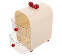 UKCOCO Desktop Multi-layer Plastic Drawer Organizer with Bow - Small Makeup and Stationery Storage Box for Office and Home Desk, White Collection Drawer Box for Craft Supplies