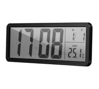 UKCOCO Digital Wall Clock Battery Operated Led Wall Clock with Date and Temperature Display Automatic Time Update Space-Saving Mounted Design for Living Room Office Bedroom Decor