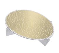 UKCOCO Disposable Paper Cup Cake Stand 30 Cakes Capacity with Golden Dot Pattern round Single-tier for Displaying Muffins at Parties and Weddings