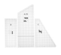 UKCOCO DIY Quilting Ruler Templates 3pcs Acrylic Sewing Stencil Set Square Hollow Patchwork Tools for Home Fabric Sewing and Professional Stitching