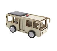 UKCOCO DIY Solar Bus Kit with Solar Powered Motor Hands-on Stem Education Made of Wood Metal and Plastic for Science Fair Projects and Classroom Activities