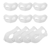 UKCOCO DIY White Paper Masks: 10 pcs Blank Half Face Mask with Elastic Band - DIY Blank Paintable for Women Men - Carnival Halloween Party Masquerade Cosplay Party